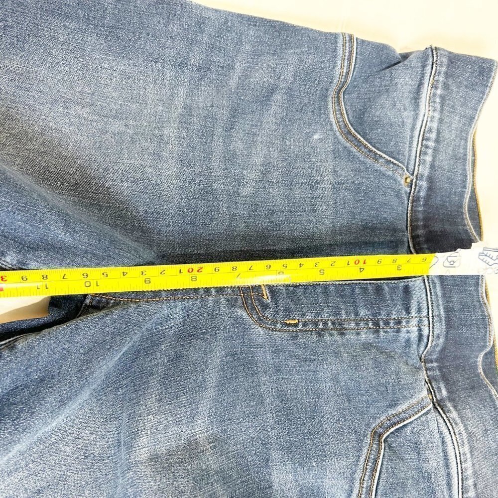 🌷Sale Spanx Distressed Ankle Skinny Jeans Size Medium Medium Wash Released Hem - Picture 13 of 14
